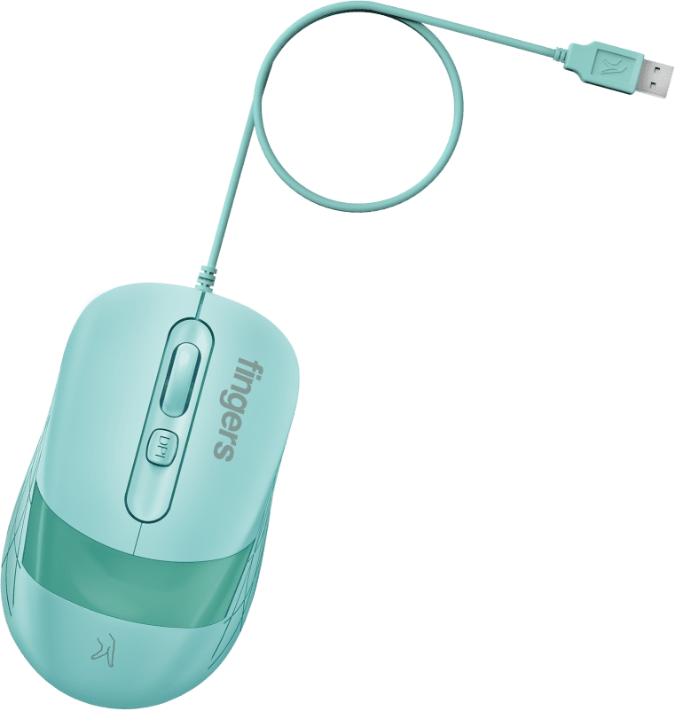 Vibrant Look Of FINGERS SuperHit Wired Mouse in Sea Blue Color