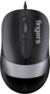 Mate Black + Steel Grey Color Of FINGERS SuperHit Wired Mouse