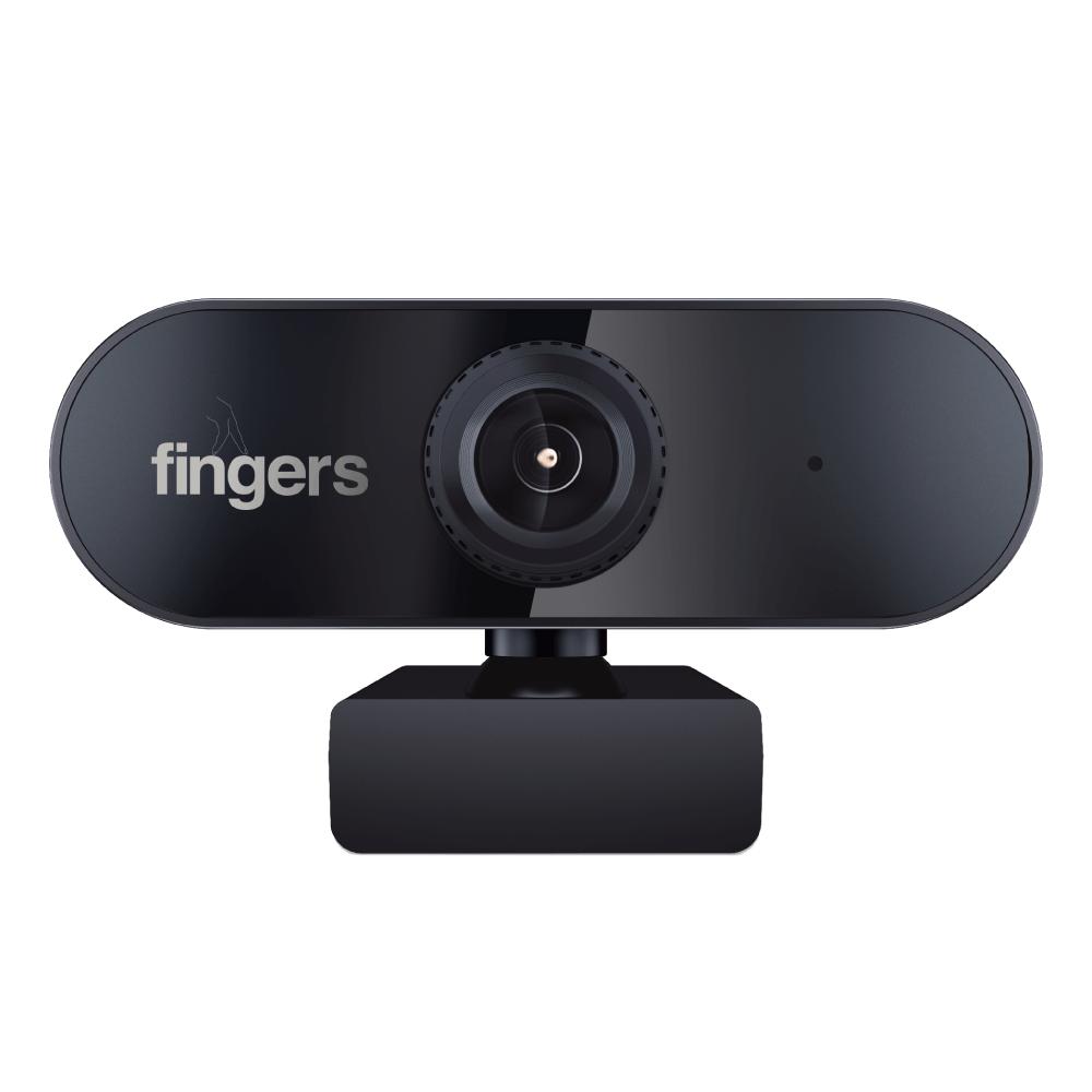 FINGERS 1080 Hi-Res Bluetooth Webcam with Wide Angle Lens and Built-in Mic,  Black 